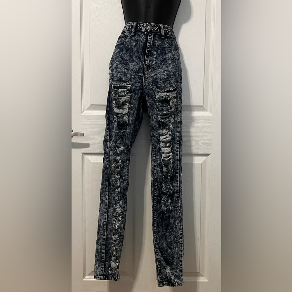 Distressed Black Jeans for Women